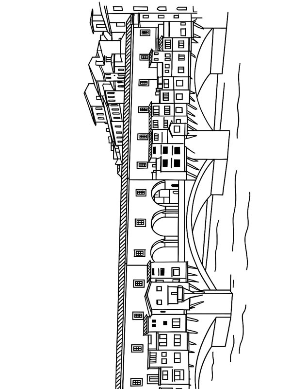 Ponte Vecchio Colouring page