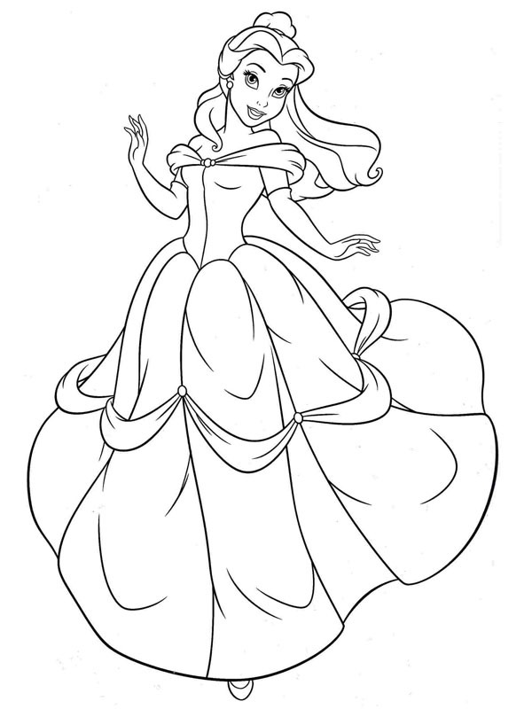 Princess Belle Colouring page