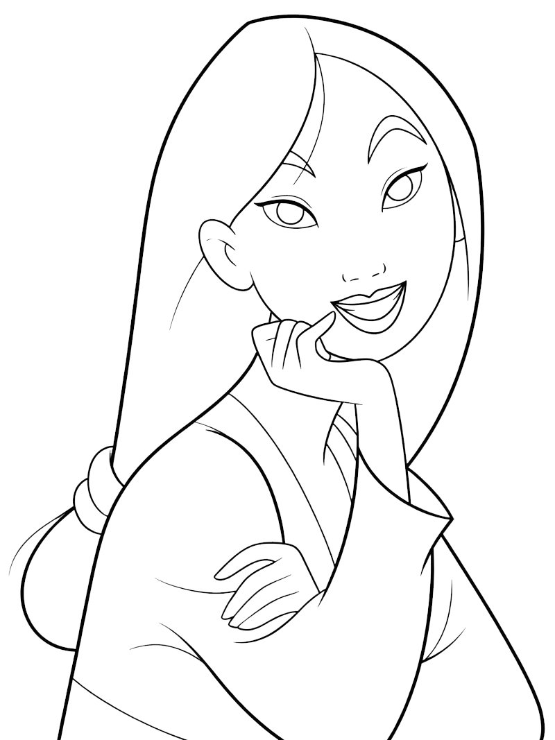 Princess Mulan Colouring page