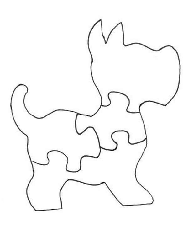 Dog puzzle Colouring page