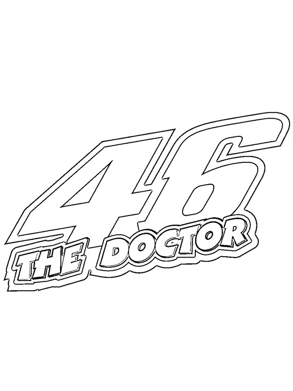 Valentino Rossi 46 the doctor Colouring page