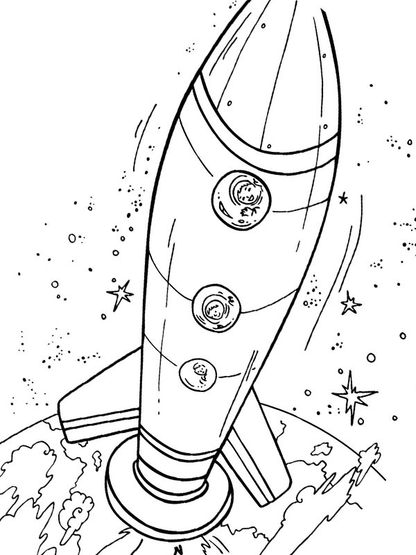 Rocket Colouring page