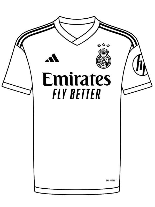 Real Madrid Football Shirt Colouring page