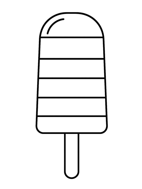 Rainbow ice cream Colouring page