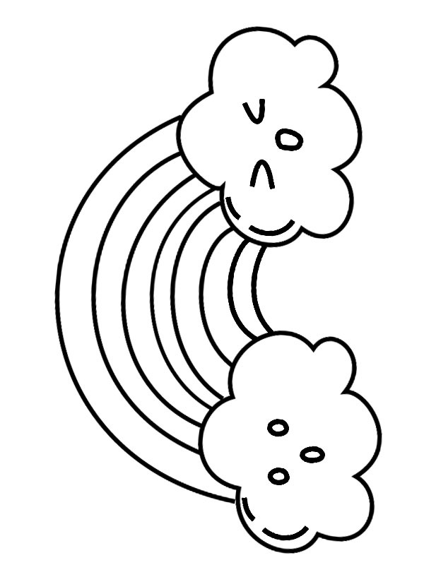 Rainbow Cloud Colouring page