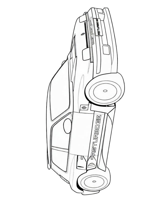 Renault 5 Turbo 3E Colouring page
