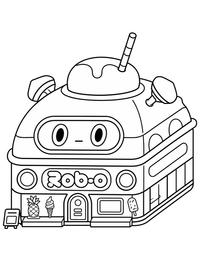 Rob-o Caf&eacute; (Toca Boca) Colouring page