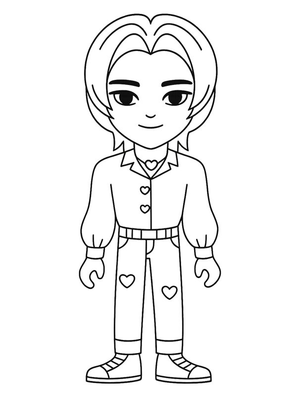 Romance Saja Boys Colouring page