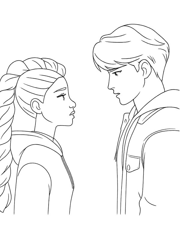 Rumi and Jinu Colouring page