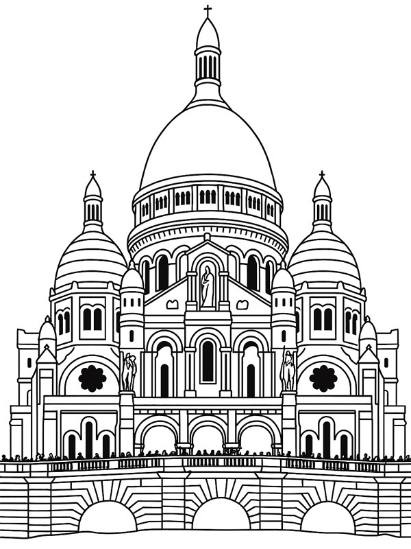 Basilique du Sacr&eacute;-C&oelig;ur Colouring page