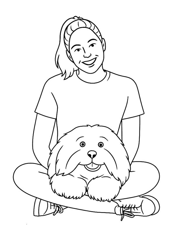 Marie and Samson Colouring page