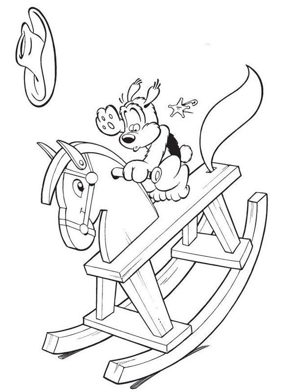 samson on rocking horse Colouring page