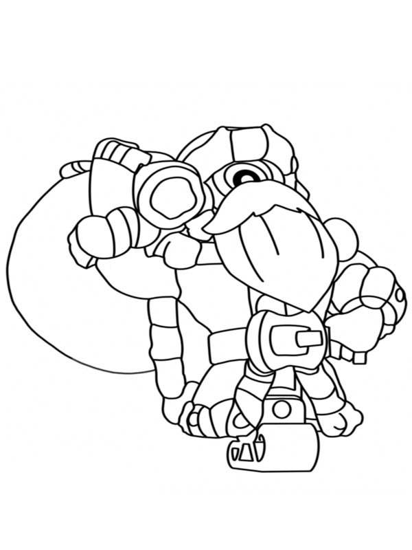 Santa Stu Brawl Stars Colouring page