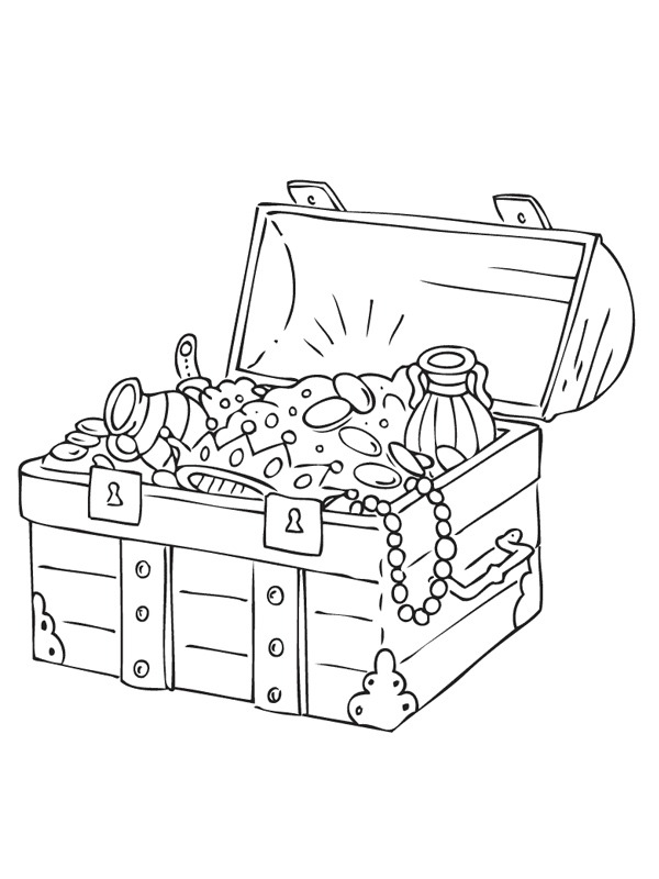 Treasure chest Colouring page