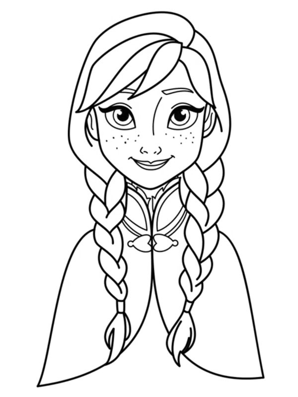 Cute Anna Colouring page
