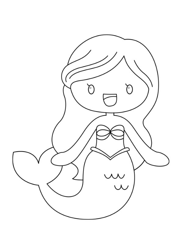 Cute Ariel Colouring page