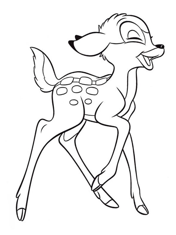 Cute Bambi Colouring page