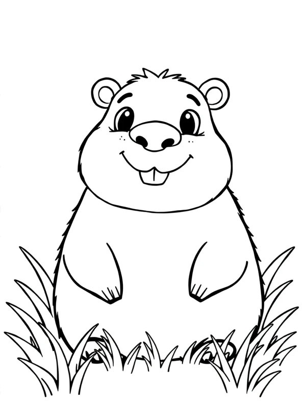 Cute capybara Colouring page