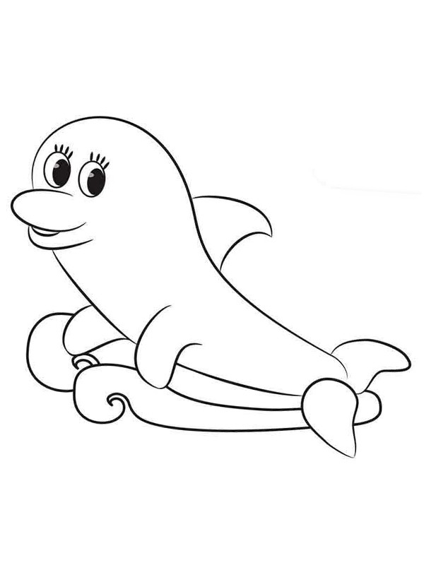 Cute dolphin Colouring page