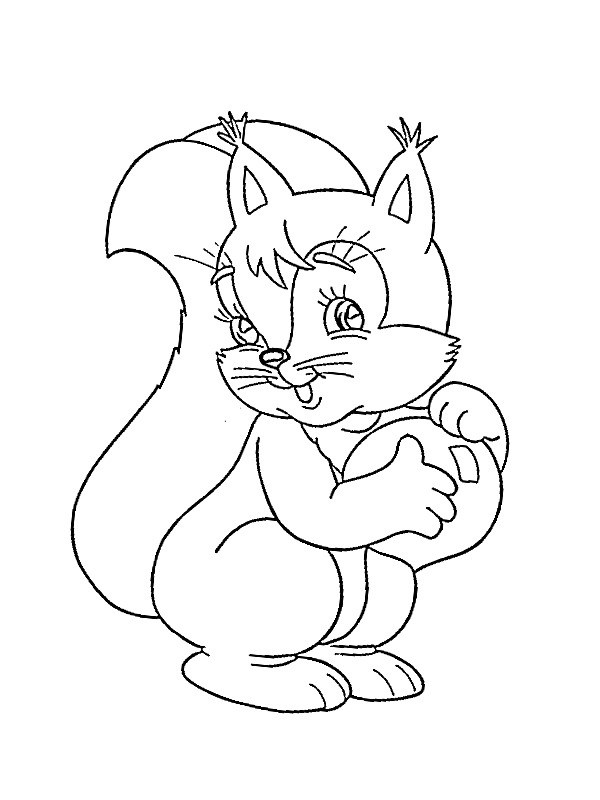 Cute Squirrel Colouring page