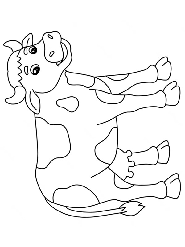 Cute cow Colouring page