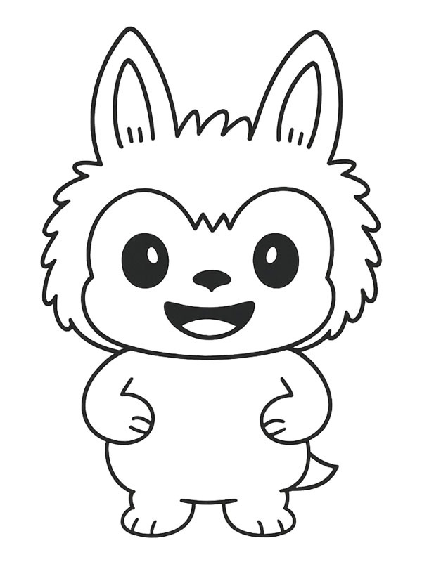Cute Labubu Colouring page