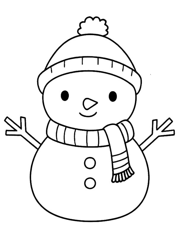 Cute snowman Colouring page