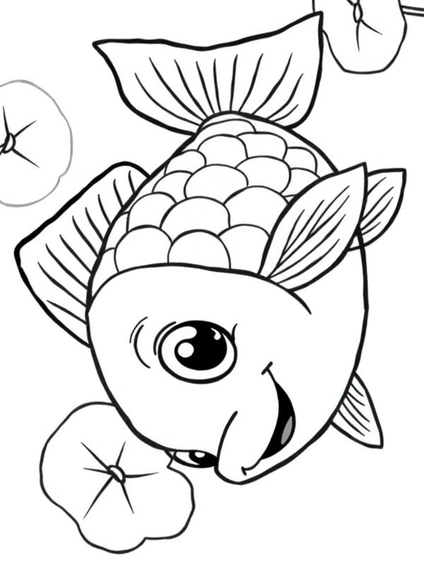 Cute fish Colouring page
