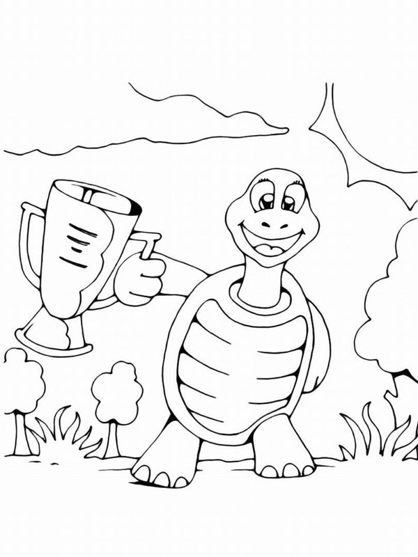 turtle champion Colouring page