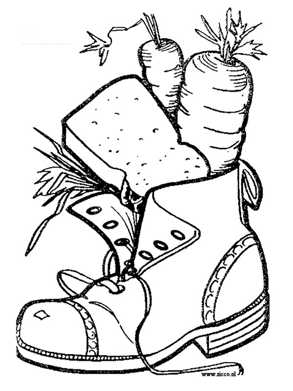 Placing shoe for sinterklaas Colouring page