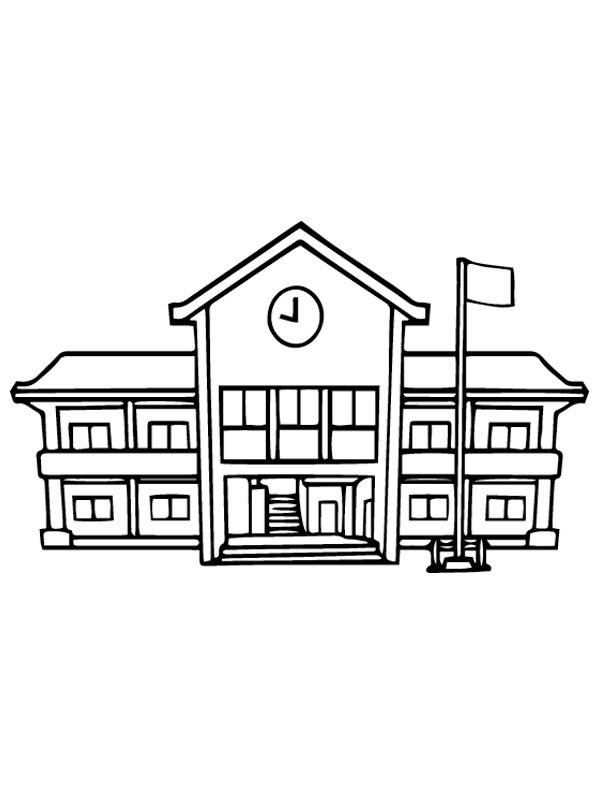 School building Colouring page