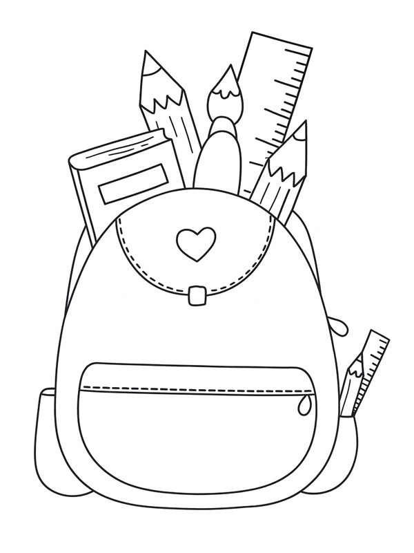 School backpack Colouring page