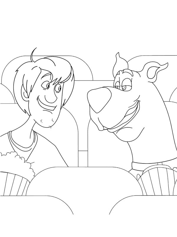 Shaggy and Scooby Doo Colouring page