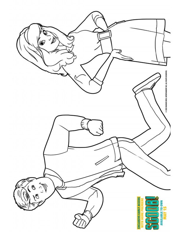 Shaggy Rogers and Daphne Blake Colouring page