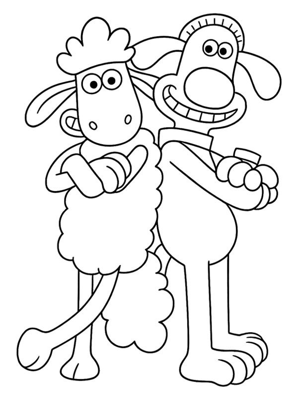 Shaun and Bitzer Colouring page