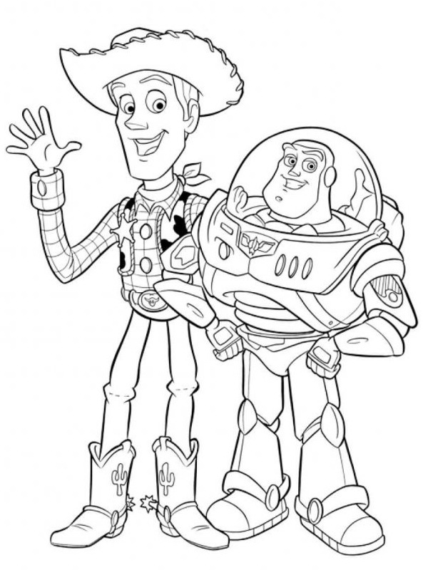Woody and Buzz Lightyear Colouring page