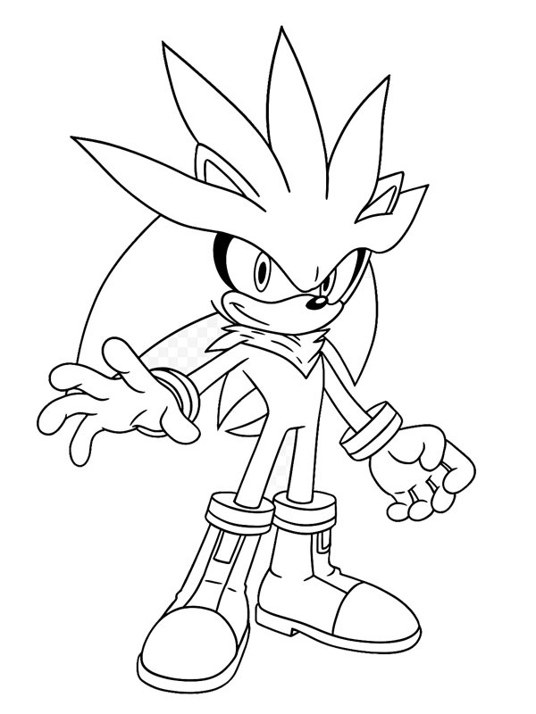 Silver the Hedgehog Colouring page