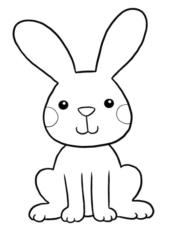 Simpel rabbit Colouring page