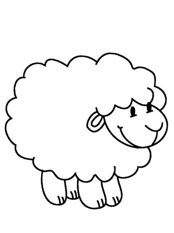 Easy sheep Colouring page