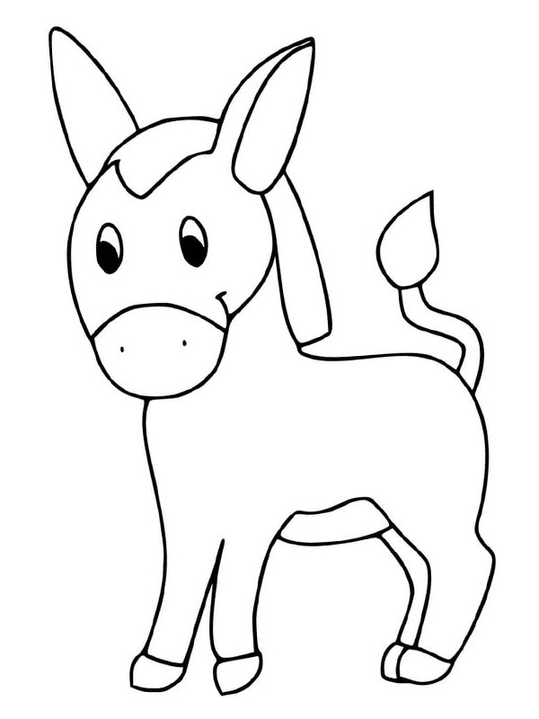 Simple donkey Colouring page