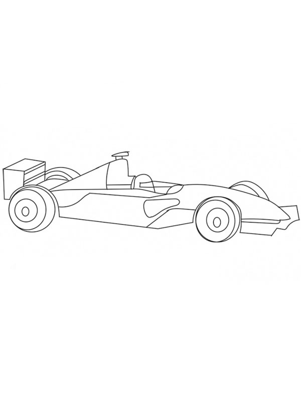 Simple formula 1 car Colouring page
