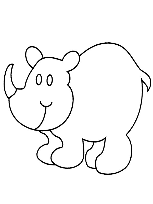 Simple rhino Colouring page