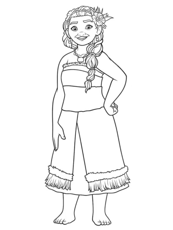 Sina (Moana) Colouring page