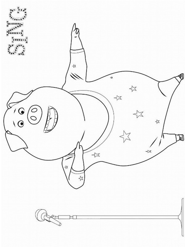 Sing Colouring page
