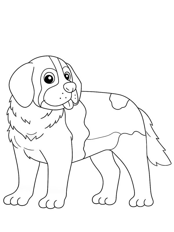 Saint Bernard Dog Colouring page
