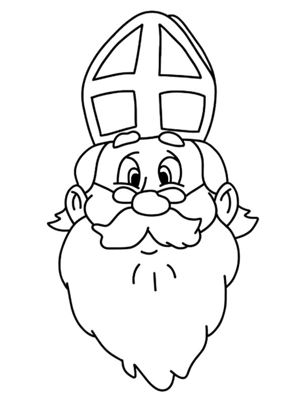 Saint Nicholas head Colouring page