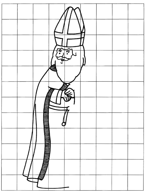 Drawing Saint Nicholas Colouring page