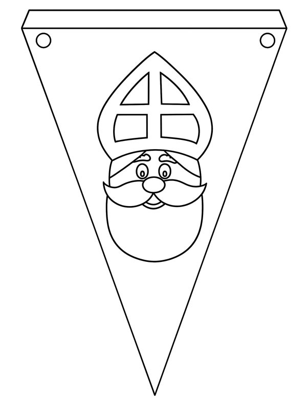 Saint Nicholas flag line Colouring page