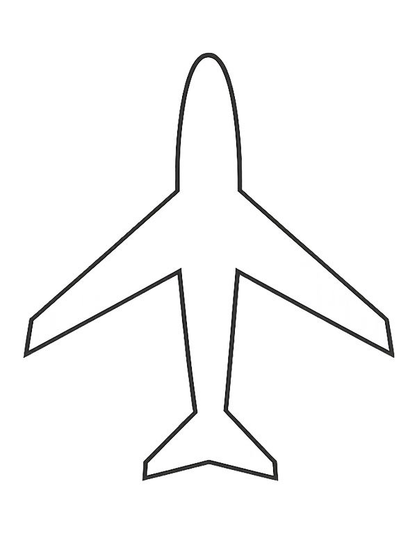 Airplane template Colouring page