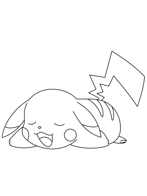 Sleeping Pikachu Colouring page